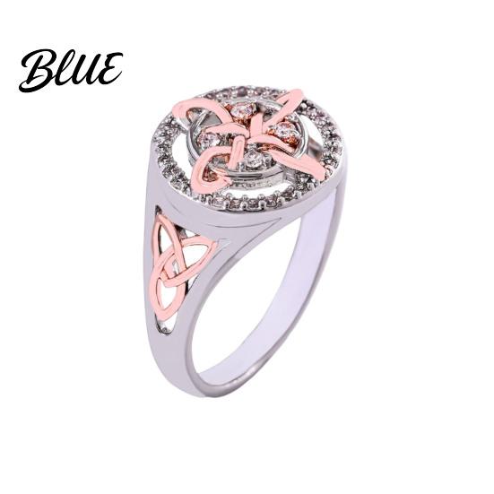 Cubic Zirconia Ring Women Handmade Wizard Knot Finger with Nature