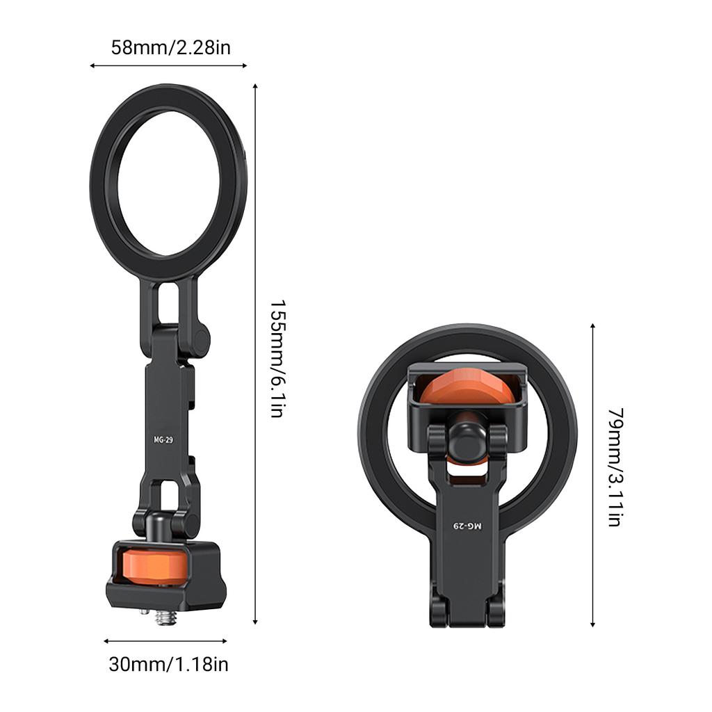 Magnetic Foldable Phone Stand 1 4 Screw and Cold Shoe Mount for Live Streaming Photography