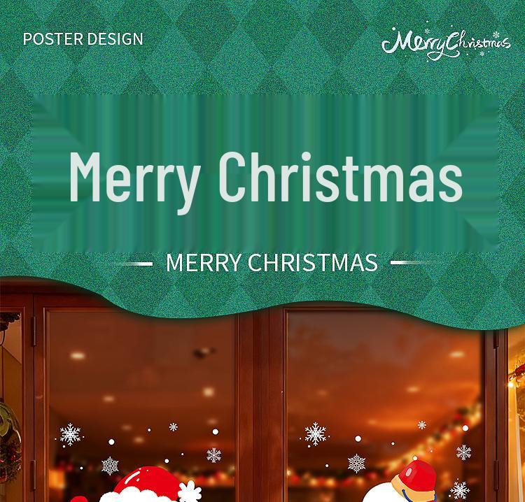 Christmas Wall Decals: Santa, Snowman & Balloons for Glass Doors & Windows