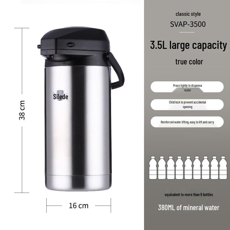 Thermos 3.5L 304 Stainless Steel Vacuum Air Pressure Pot