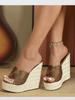 Fashion Eilyken Peep Toe Platform Wedges High Heels Slippers Design Shoes Women Street Style Hemp Slide Summer Zapatos De Mujer