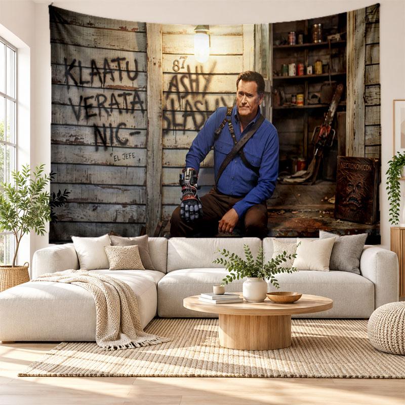 Evil Dead Ash Williams Wall Tapestry Home Decor Hanging Cloth Art Background Tapestry for Bedroom
