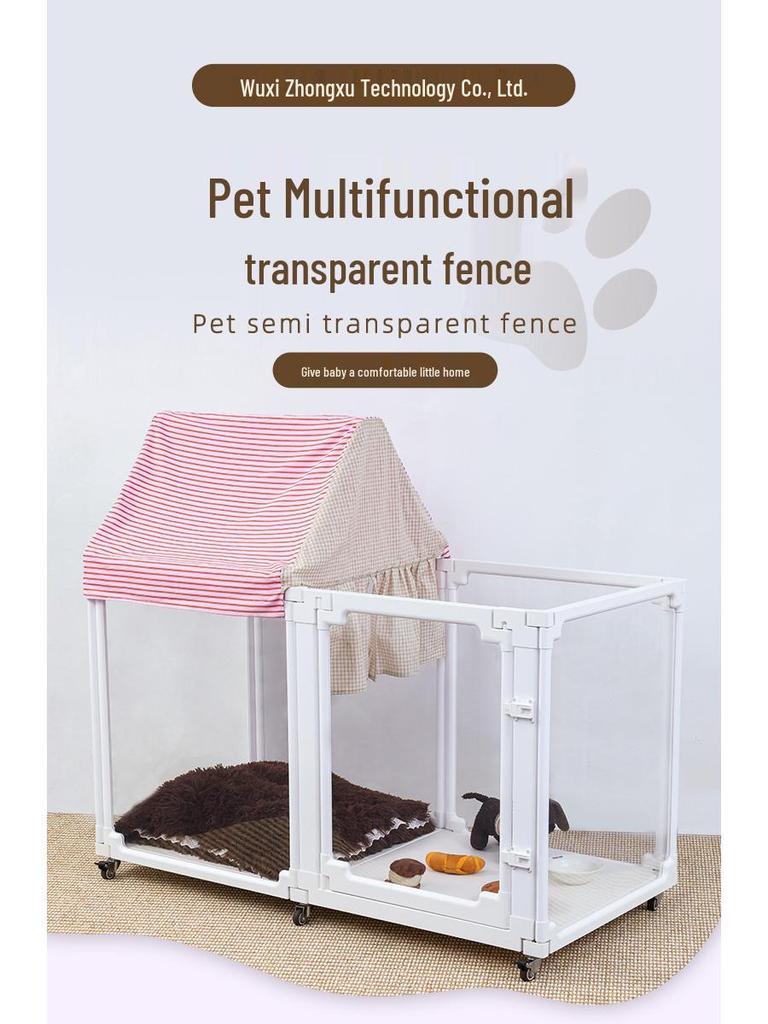 Clear Acrylic Pet Dog Enclosure for Small To Medium Breeds with Anti-Escape Design