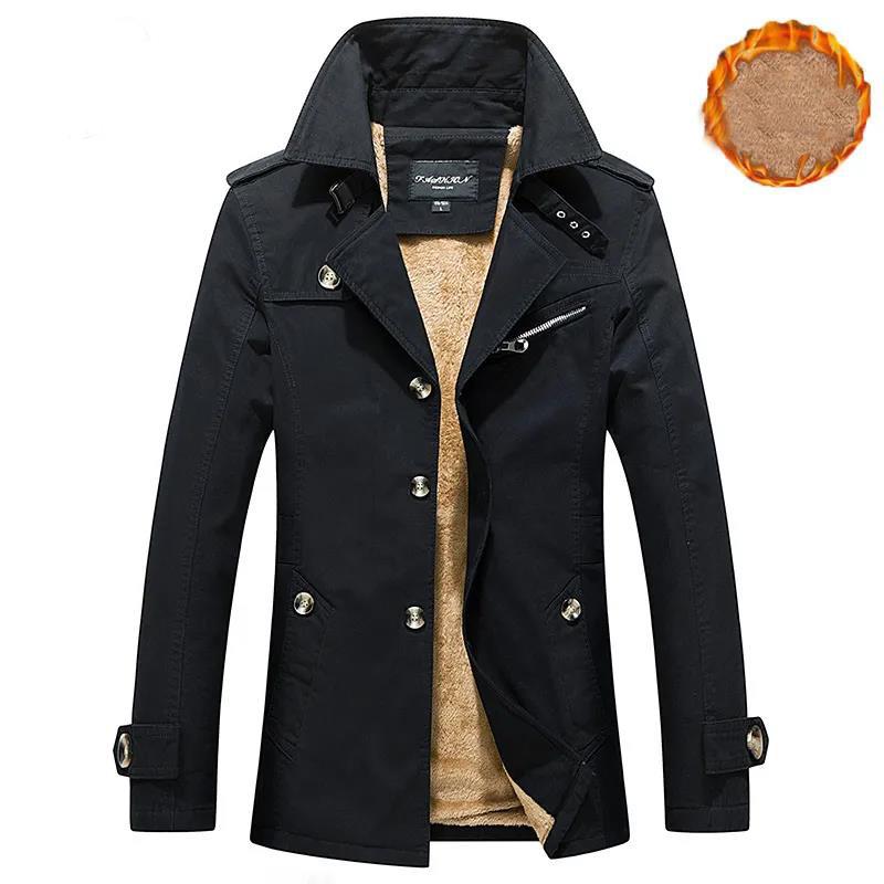 Jachetă cu glugă pentru bărbați, iarnă, plus catifea, caldă, culoare solidă, haină de exterior, parka casual