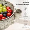 Practical Kitchen Prep Gadget Ceramic Berry Swirl Bowl Auto Fruit Washing Vegetable Drainage Bowl for Strawberries Colander with Drain Holes Produce