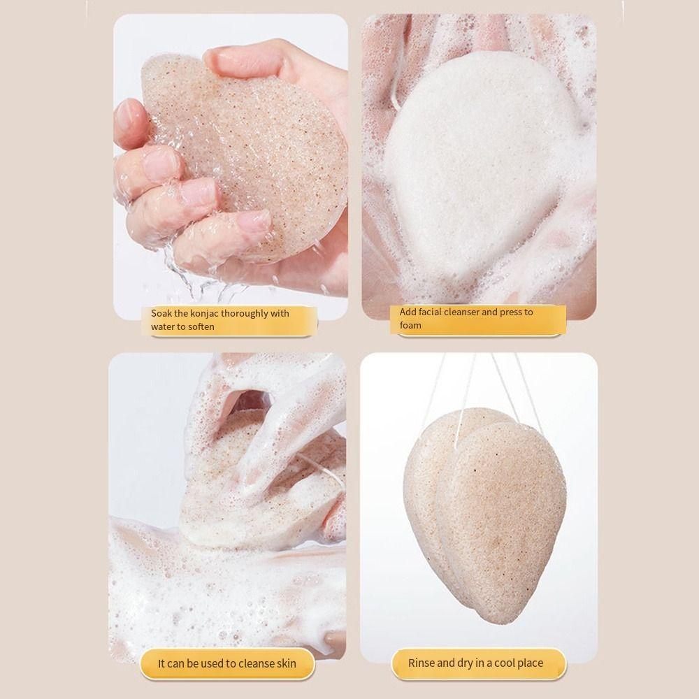 Double Side Walnut Seeds Bath Sponge Water Drop Exfoliating Sponge Face Wash Puff  Skin Care Tools