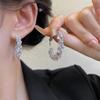 Trendy Irregular Crystal Circle Hoop Earrings For Woman Korean Fashion Statement Shiny Luxury Earrings Female Wedding Gifts