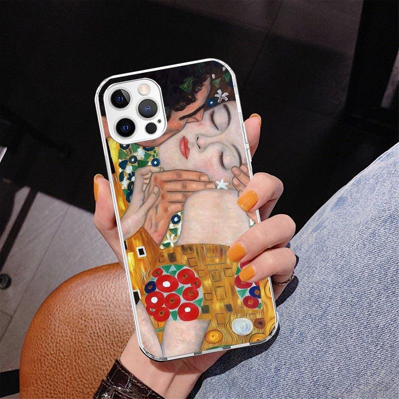 Kiss by Gustav Klimt Desig Phnoe Case for Iphone 17 Air 16 11 12 13 Mini 14 Plus 15 Pro Max 7 8E SE 2020 16ProMax Phone Cover Co