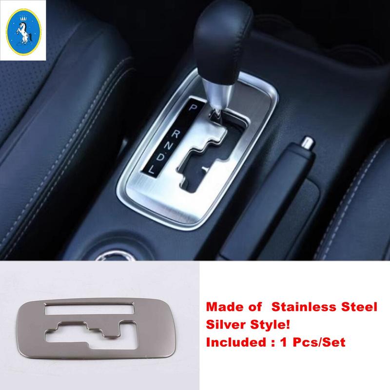 Stainless Steel Car Gear Shift Decor Panel Cover Trim For Mitsubishi Outlander 2014 - Matte Interior Refit Kit Accessories