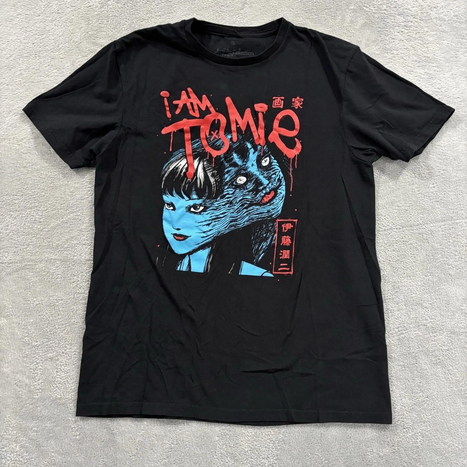 

Редкая Аниме Футболка Junji Ito Tomie Черная с коротким рукавом Унисекс Ремейк Мужская Одежда S
