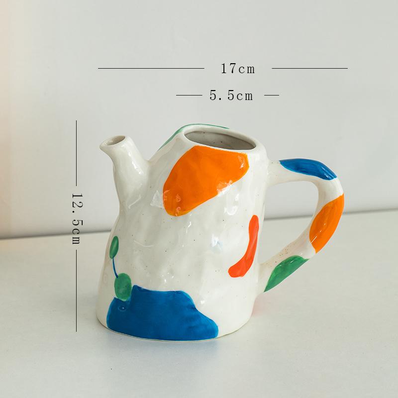 Handmade painted ceramic vase hotel exhibition niche flower ware Creative ceramic decorative vase Flower Arrangement Decoration