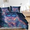3pcs Anime Cat Fantasy Bedding Set - Includes One Quilt Cover and Two Pillowcases (No Core) - Perfect for Bedroom and Guest Room Decoration,
