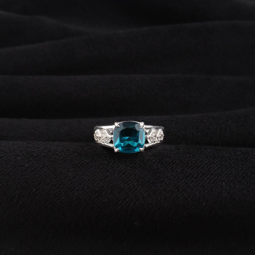 Natural Apatite Gemstone 925 Sterling Silver Designer Ring Women's Jewelry For Bride CZR-15-11