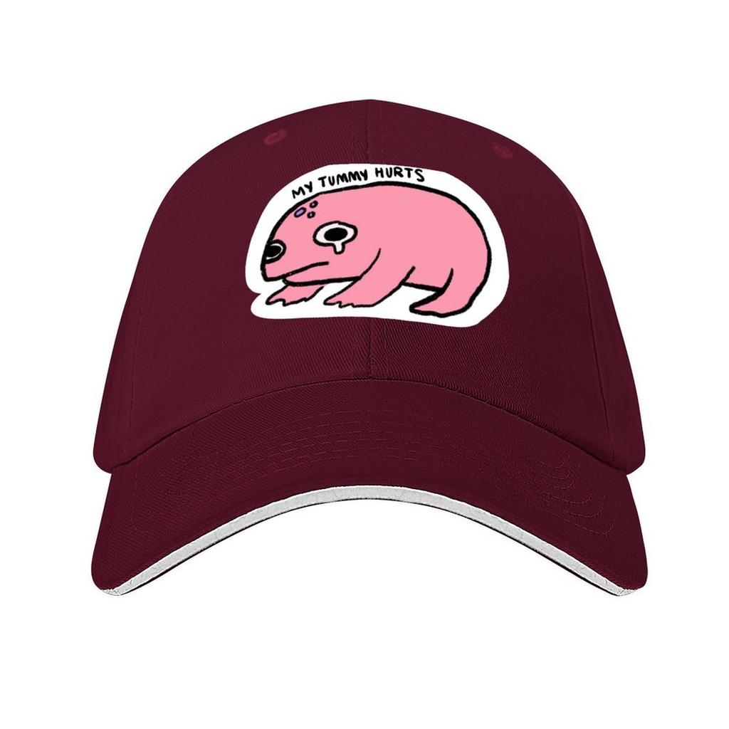 My Tummy Hurts Pink Crying Frog Baseball Cap Designer Hat Funny Hats Uv Protection Solar Hat Hood Sun Hats For Women Mens