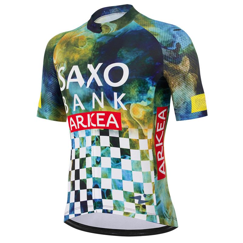 Saxo Bank Team Summer Bike Jersey Men Mtb Short Sleeve Cycling Set Shorts Set MTB Ropa Ciclismo Bicycle Shirts Maillot Clothing