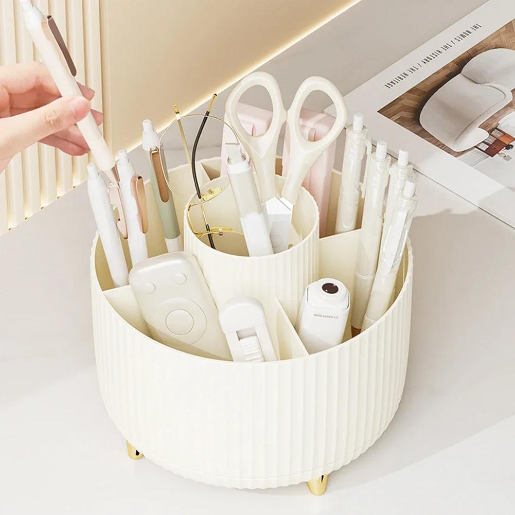 New Large Capacity 360 Rotating Makeup Organizer Desktop Cosmetic Storage Box Lipstick Makeup Brush Pen Holder for Bathroom