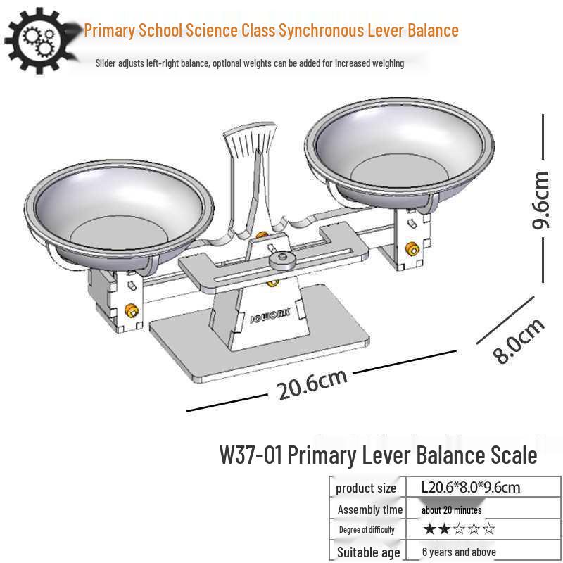 Handmade DIY Tray Balance Scale Kit for School Science Experiments