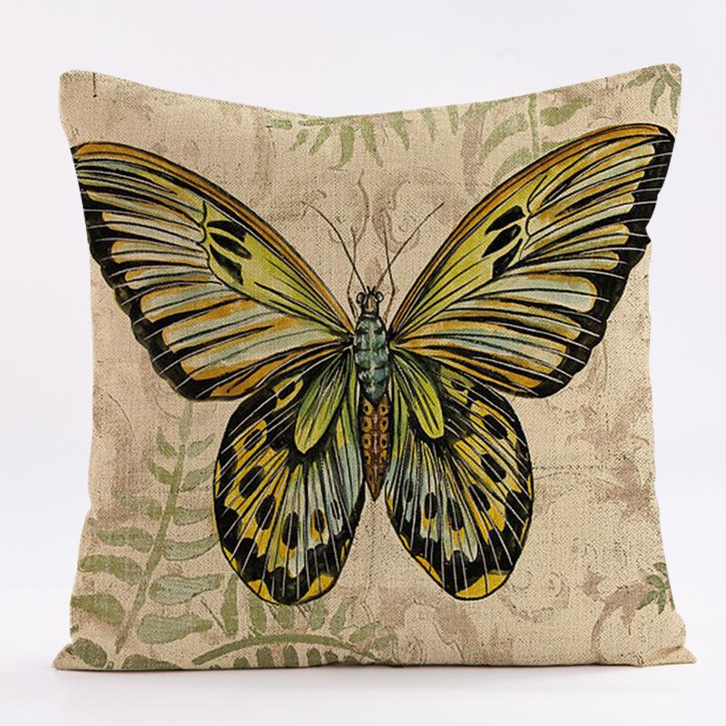 Retro Butterfly Pattern Throw Pillow Cover With Short Plush Print For Living Room Sofa Decoration Cushion Cover Pillow Covers
