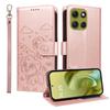 For Motorola Moto G86 Power 5G/Motorola Moto G86 5G Case RFID Blocking Imprinted Dog Pattern PU Leather Phone Cover with Wrist Strap