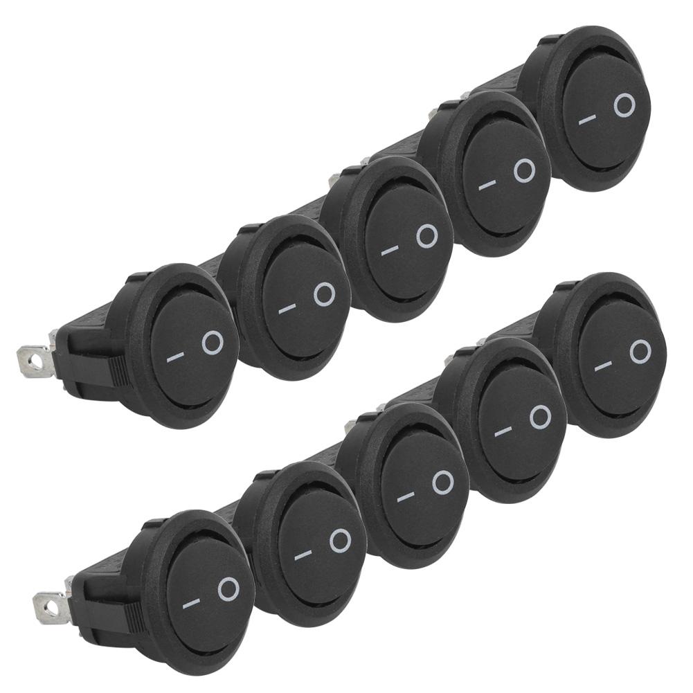 10pcs 23mm  Rocker Switches 3Pin 2Position Round Boat  ONOFF