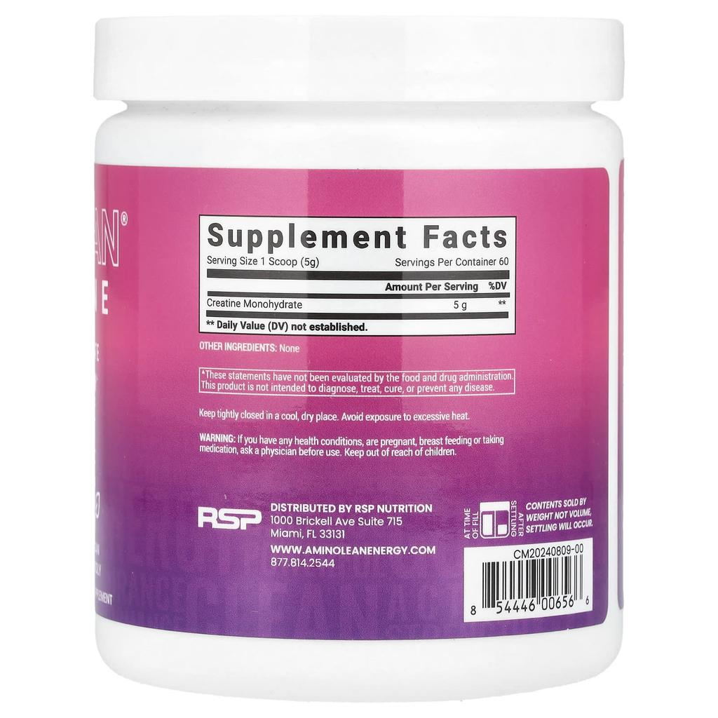 Aminolean® Creatine Monohydrate Powder, 300G (10.6Oz)