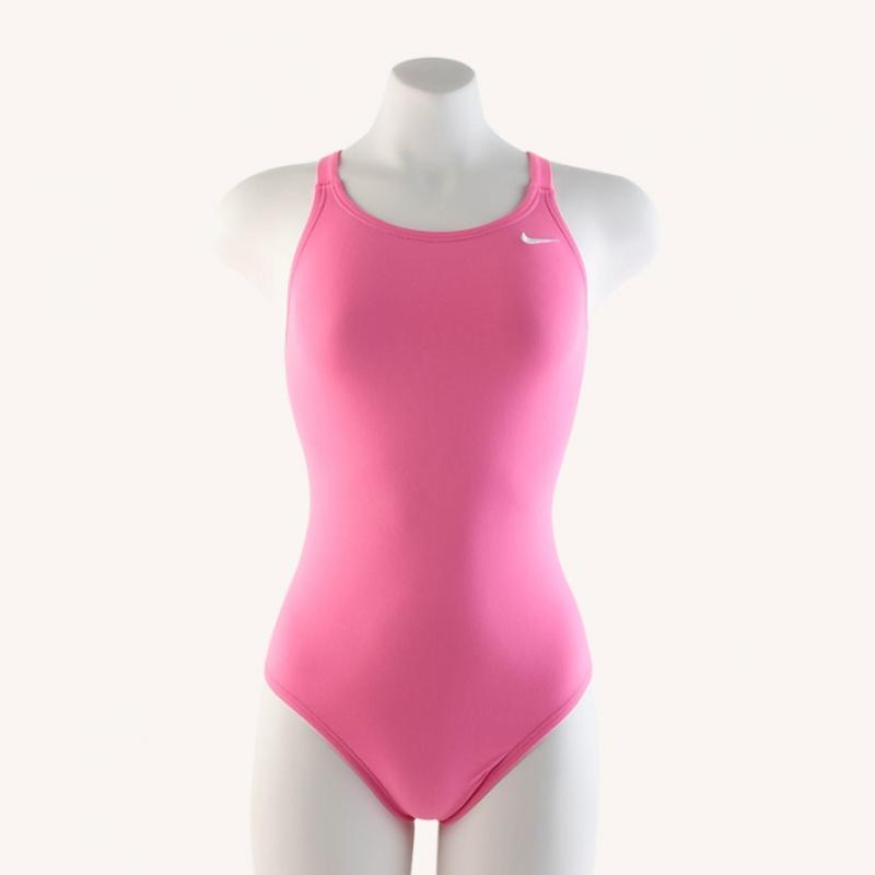 Nike Women Anser Solid Fastback Swimsuit Nessa001 Bright Ceramic