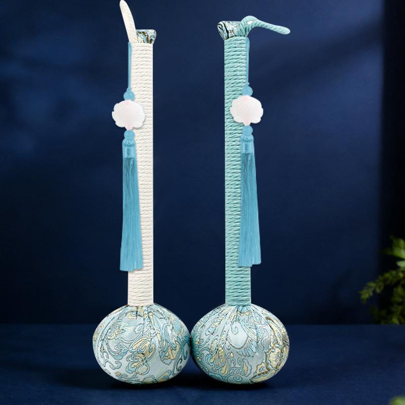 Year of the Horse Mugwort Meridian Massage Hammer - Solid Color Brocade Multifunctional Health Gift