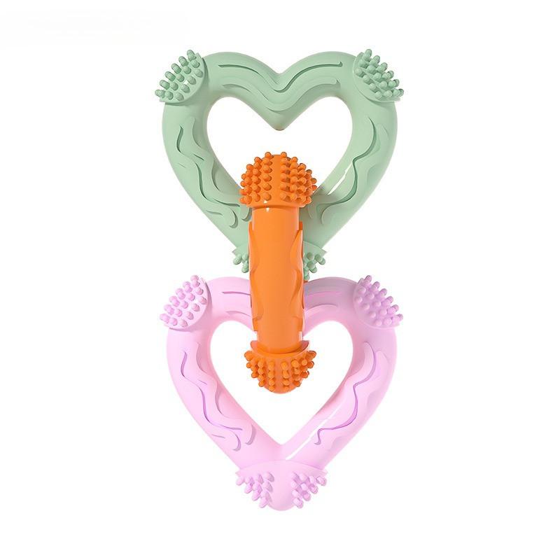 Neues Haustierspielzeug: Herzförmiger Beißkauer, langlebig und gegen Langeweile. Interaktives Training, verschleißfestes und leicht zu reinigendes Material – Sicherheit