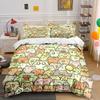 Cute Cat Pattern Three-Piece Set Exquisite Three-Piece Bedding Set Gift For Kids And Adults