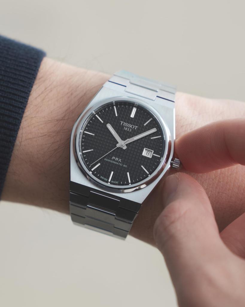 Tissot PRX Powermatic 80 Men's Watch with Black Dial and Bracelet (T1374071105100) [Official Import]