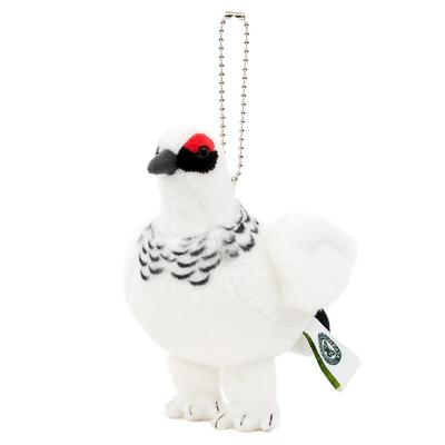 [COLORATA] Colorata Plüschmaskottchen - Japanisches Felsenhuhn (Wintergefieder) (Realistische Vogelkette enthalten) Niedlicher Vogel Schlüsselanhänger Puppe Geschenk