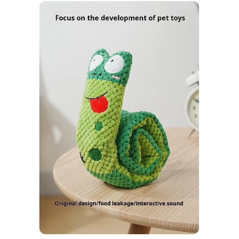 Dog Puzzle Feeder Interactive Toy Indestructible Plush Sound Squeak Puppy Toys For Resistant Foldable Snail Dogs Pet Supplies