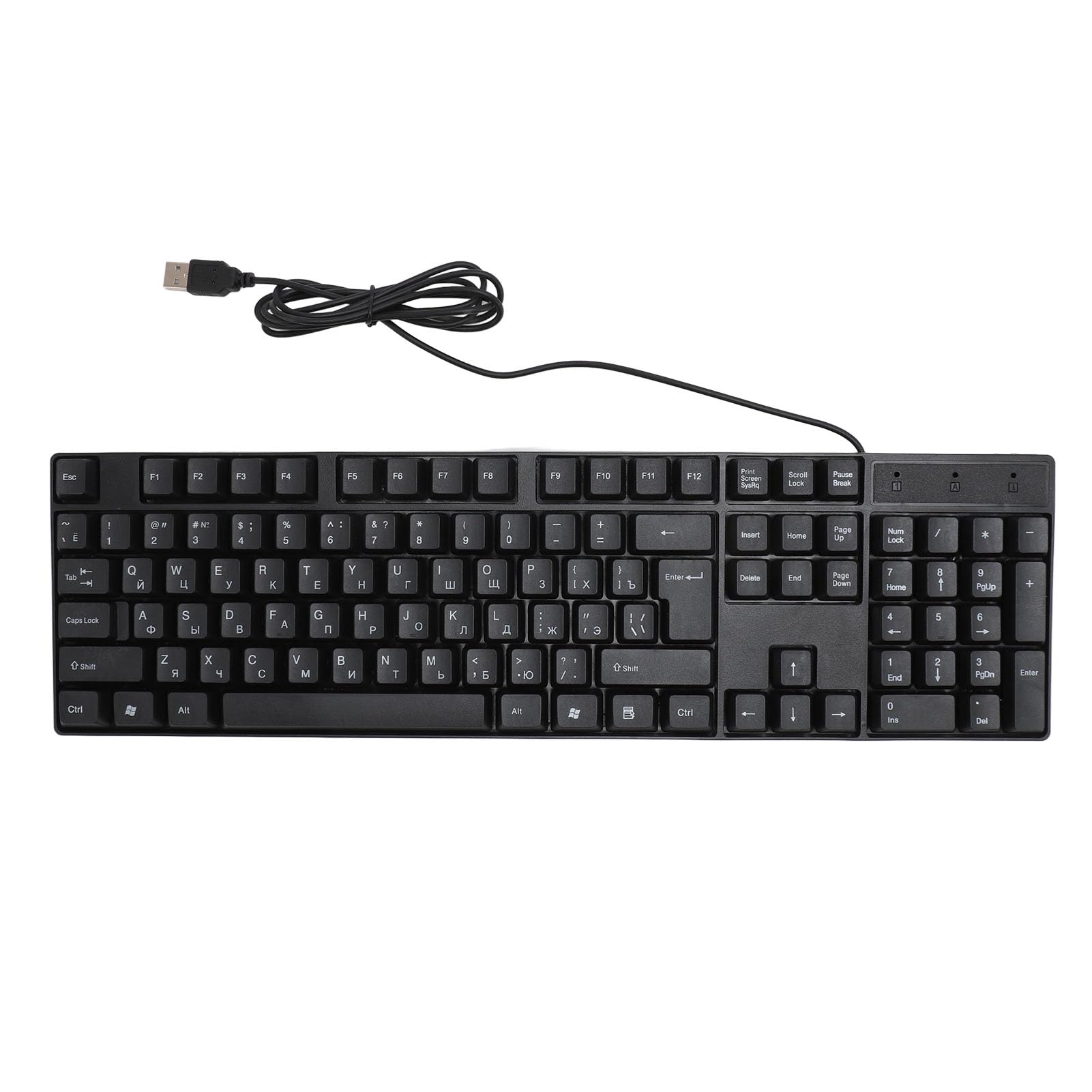 

K1800 Дротова USB 104 клавіші Клавіатура на мовах меншин Дротова USB ігрова клавіатура для дому Plug and Play Клавіатура, клавіатура, російська/іспанська/французька/дротова
