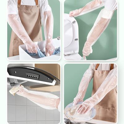 10Pcs Disposable Extended Gloves Transparent Eco-Friendly Multifunctional Arm Protection Gloves Diy Cooking Kitchen Long Gloves