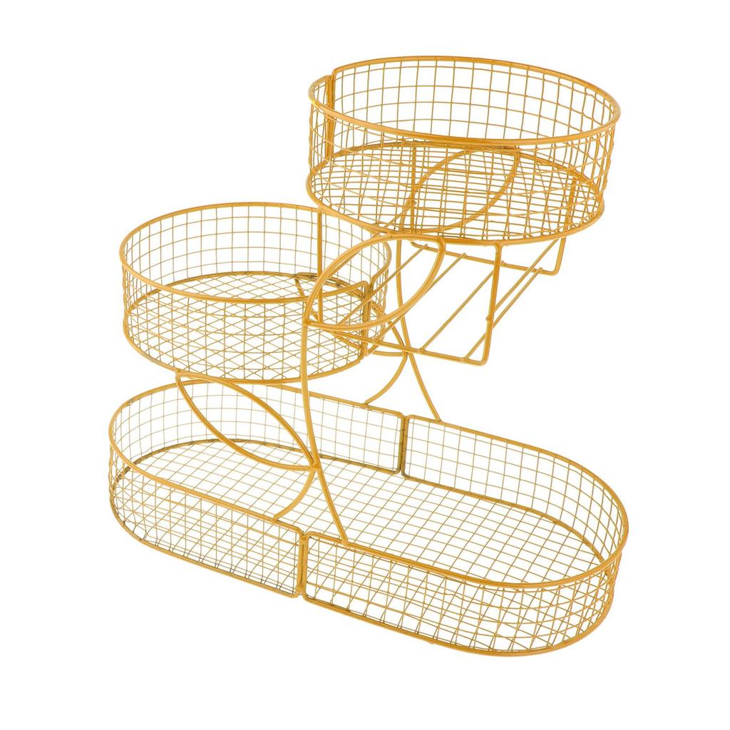 Fruit Basket 3 Tiered Vegetable Rack Kitchen Counter Multiuse Metal Fruit Bowl Organizer for Potato Snack Dining Room Table
