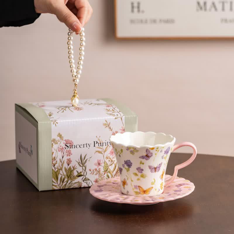 Ceramic Coffee Cup and Saucer Set
