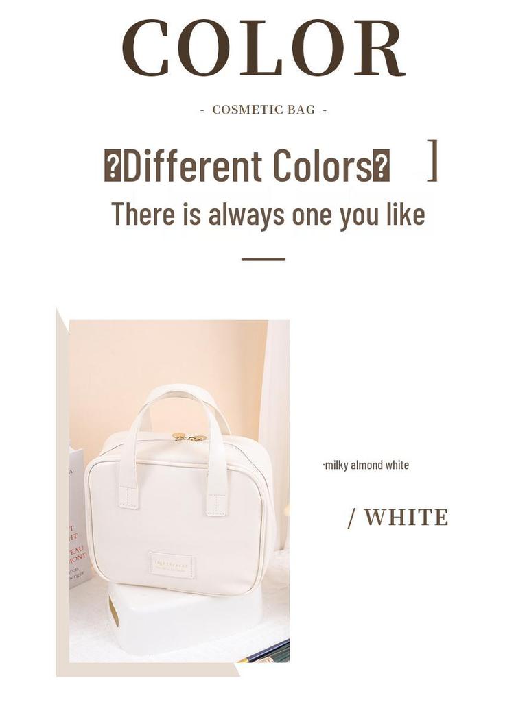 Influencer Leather Makeup Bag: High-Value Portable, Waterproof, Large Capacity for Lipstick & Brushes