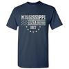 Statehood Mississippi 1817 - America Founding State Pride T Shirt - Navy