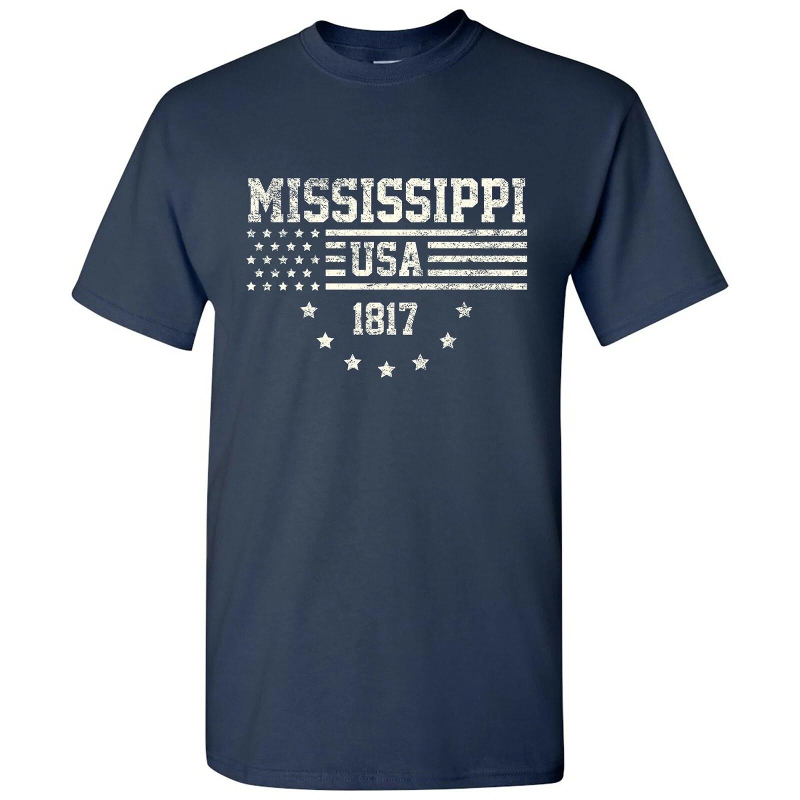 Statehood Mississippi 1817 - America Founding State Pride T Shirt - Navy S