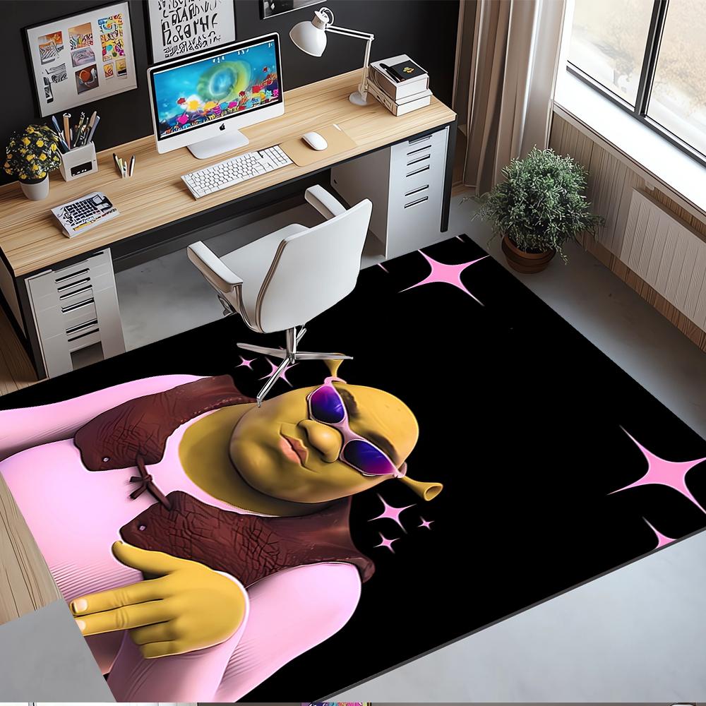 Shrek Bedruckter Teppich, Teppich, für Bürostuhl Wohnzimmer Schlafzimmer Küchenraum Dekor Geschenke.
