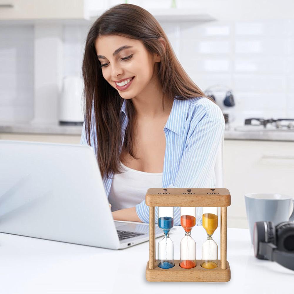 1 Min 3 Min 5 Min 7 Min Sanduhr Set Holz Sanduhr Sandglas Sanduhr zum Kochen Klassenzimmer Übung Heim Büro Dekoration