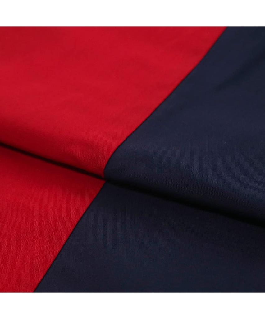 KYOETSU Men's Two-Tone Samue with Switching Clothes (Size L, Navy/Red)