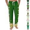 Gestreifte Pyjamahose Nachtwäsche Lässig Kordelzug Elastischer Bund Hose Bequem Gerade Yoga Lockere Hose