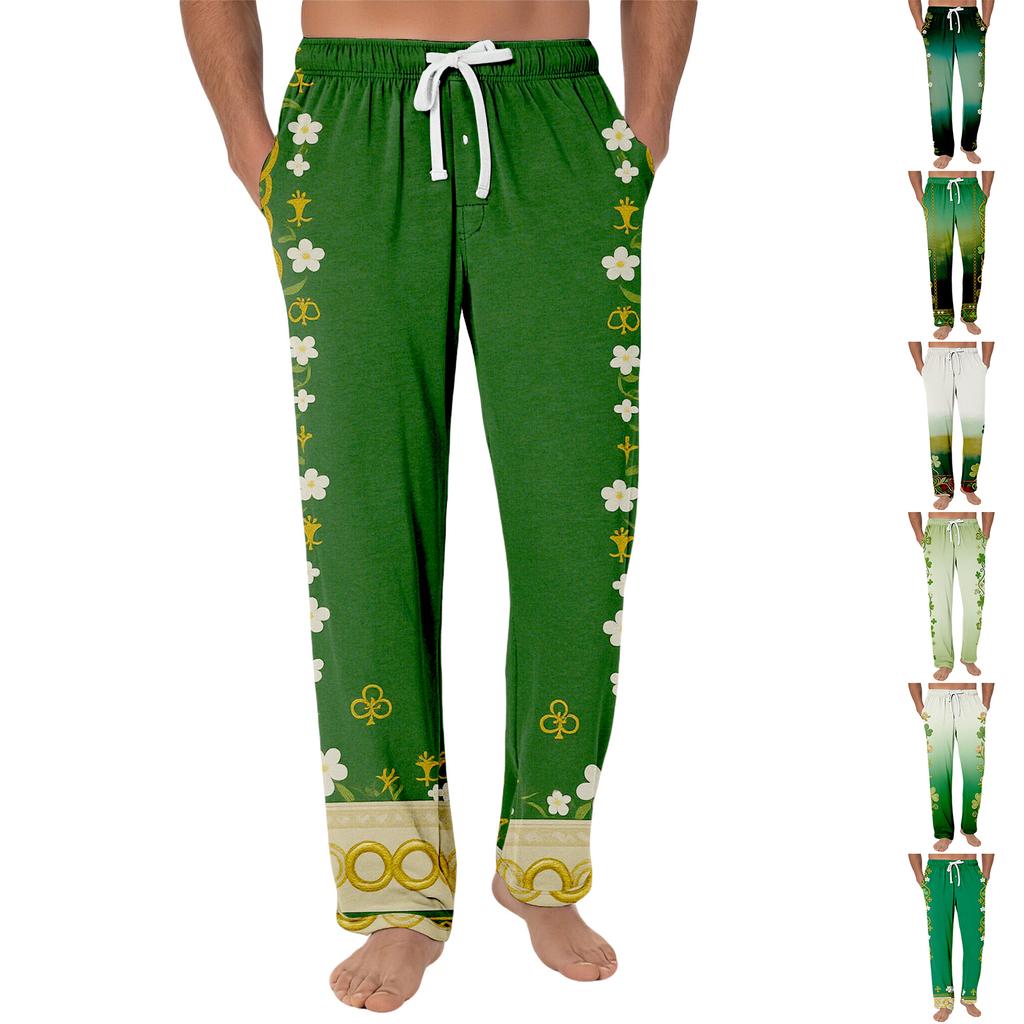 Gestreifte Pyjamahose Nachtwäsche Lässig Kordelzug Elastischer Bund Hose Bequem Gerade Yoga Lockere Hose