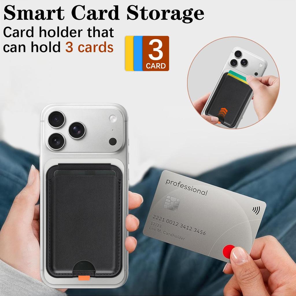 Magnetic Phone Case with Magsafe Ring and Foldable Card Holder Stand