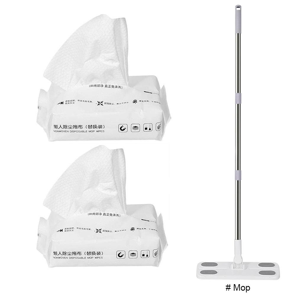 360 Degree Rotation Dry & Wet Flat Mops with Disposable Mop Pad Household Cleaning Mop for Hardwood Laminate Tile Floor Cleaning