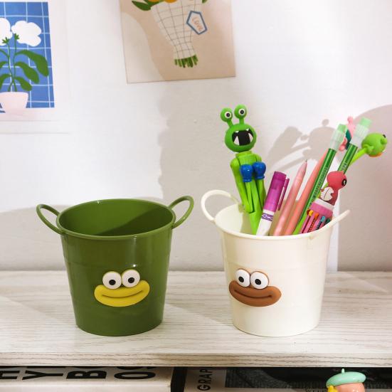 Cartoon Pen Holder Large Capacity Storage Bucket for Pens Pencils Markers Crayons Desktop Storage Box Organizer for Home Office