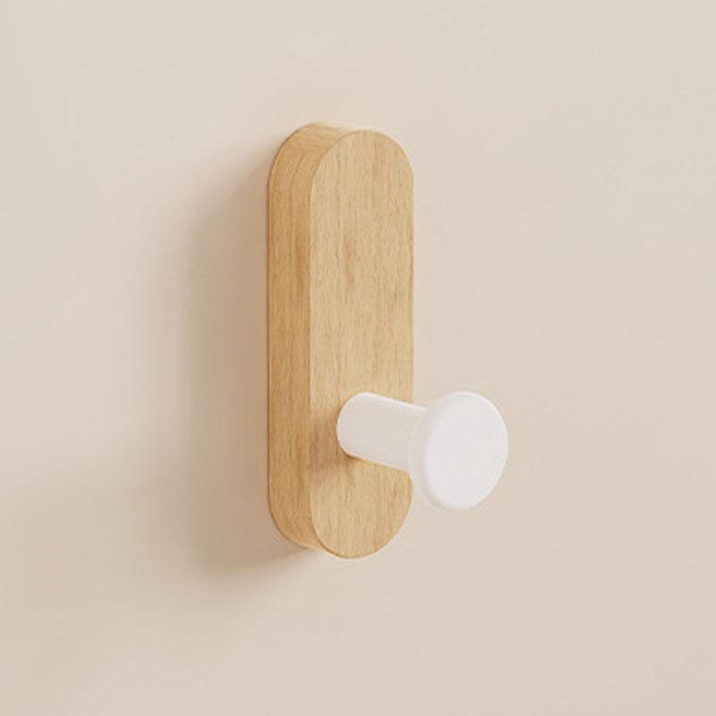 6pcs Self Adhesive Mounted Walnut Wood Wall Hooks for Hanging Coat Towel Clothes Blanket Hat Backpack Robe Entryway Key Holder