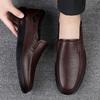 Leather Casual Leather Shoes Men's Breathable Soft-soled Soft Leather Beanie Shoes Men's Lazy Shoes One-pedal Men's Shoes