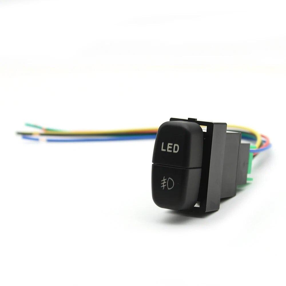 

1 шт. красный светодиодный двойной ключевой переключатель, противотуманные фары, дневные ходовые кнопки DRL для Mitsubishi Pajero V73 V93 Lancer Outlander ASX L200 Led and fog light